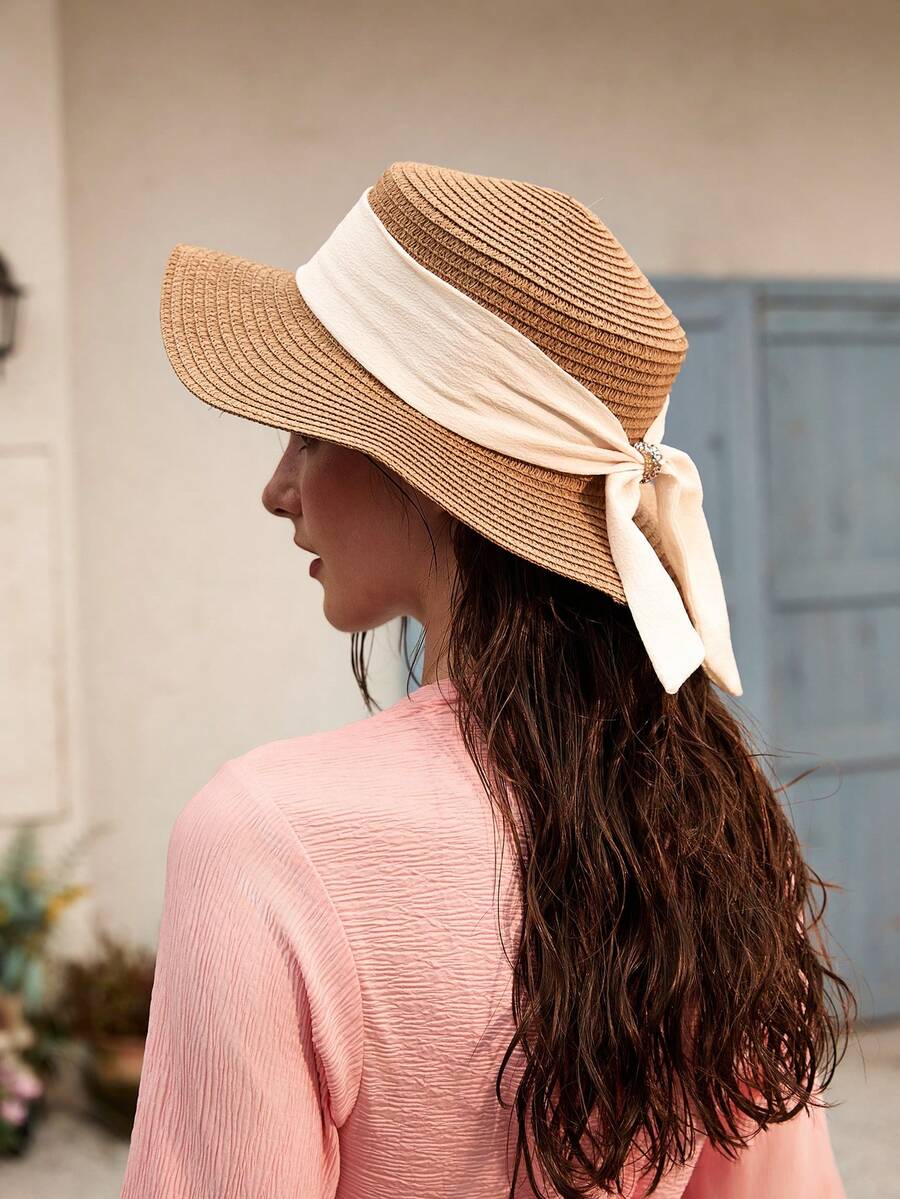 Women Wide Brim Straw Sun Hat  - đánh giá và giá Hat Floppy Wide