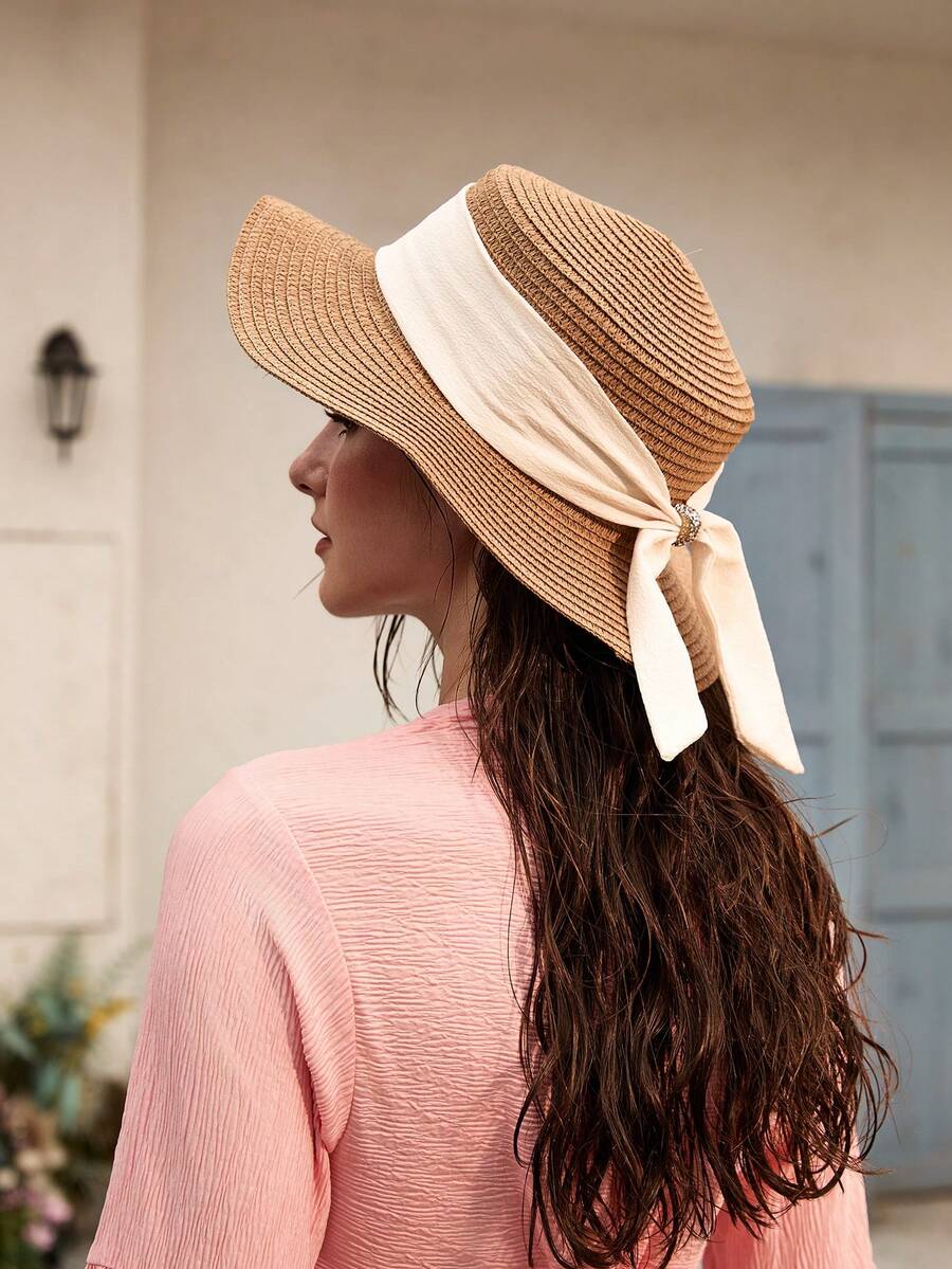 Women Wide Brim Straw Sun Hat  - đánh giá và giá Hat Floppy Wide