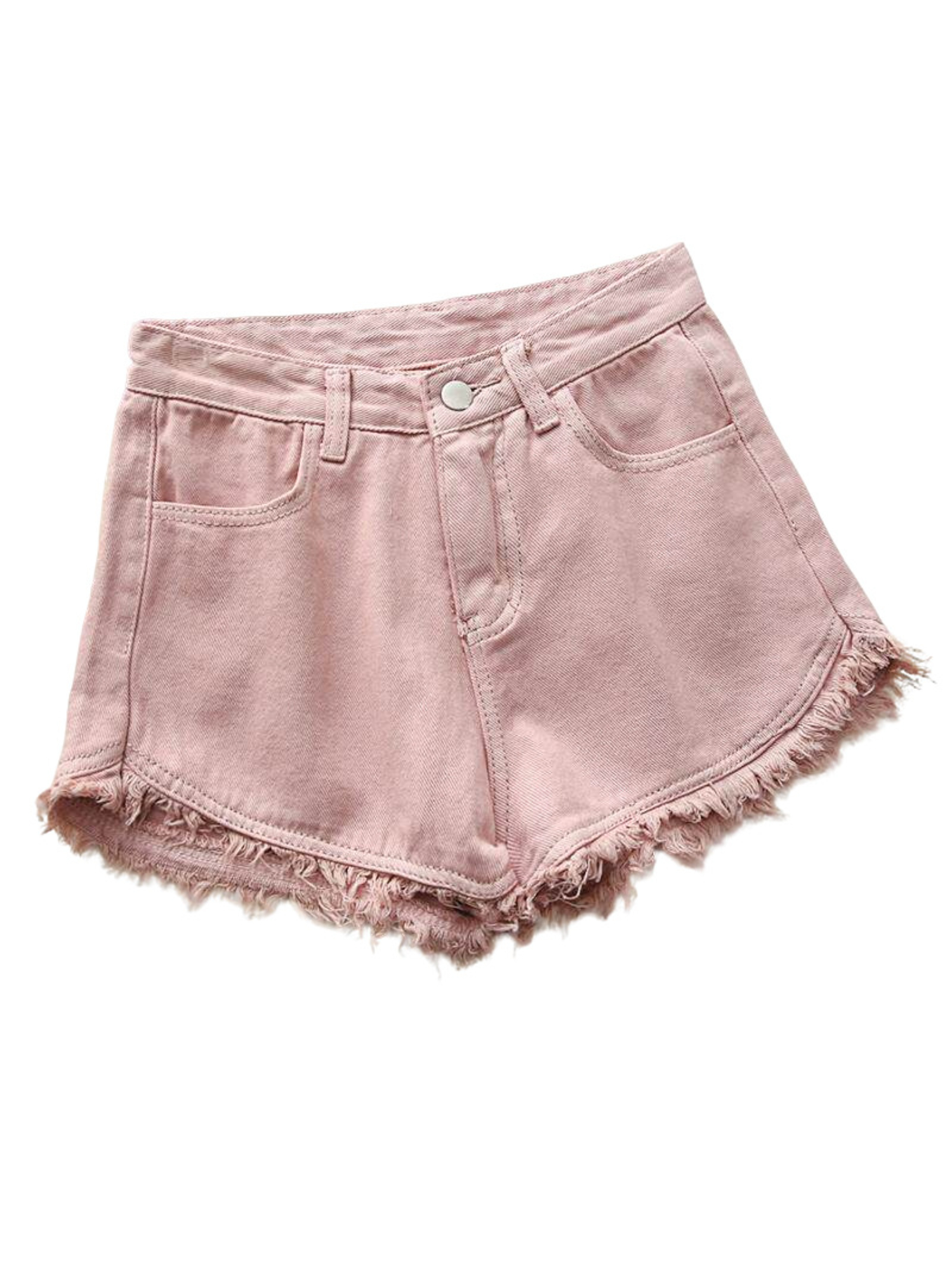 Women's High Waist Denim Short - đánh giá và giá Shorts Denim Frayed