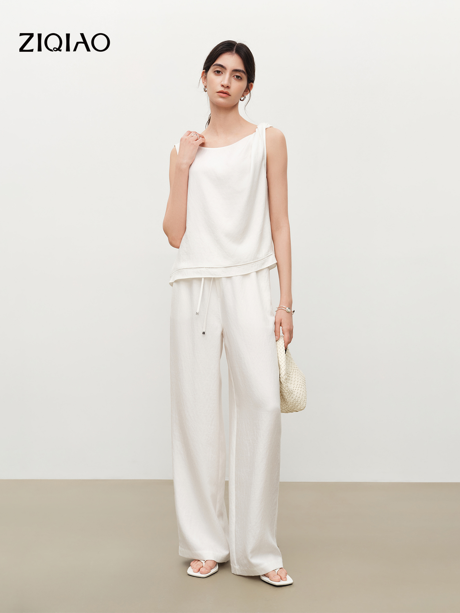 ZIQIAO Relaxed Old Money Style - đánh giá và giá Linen Pant Wide