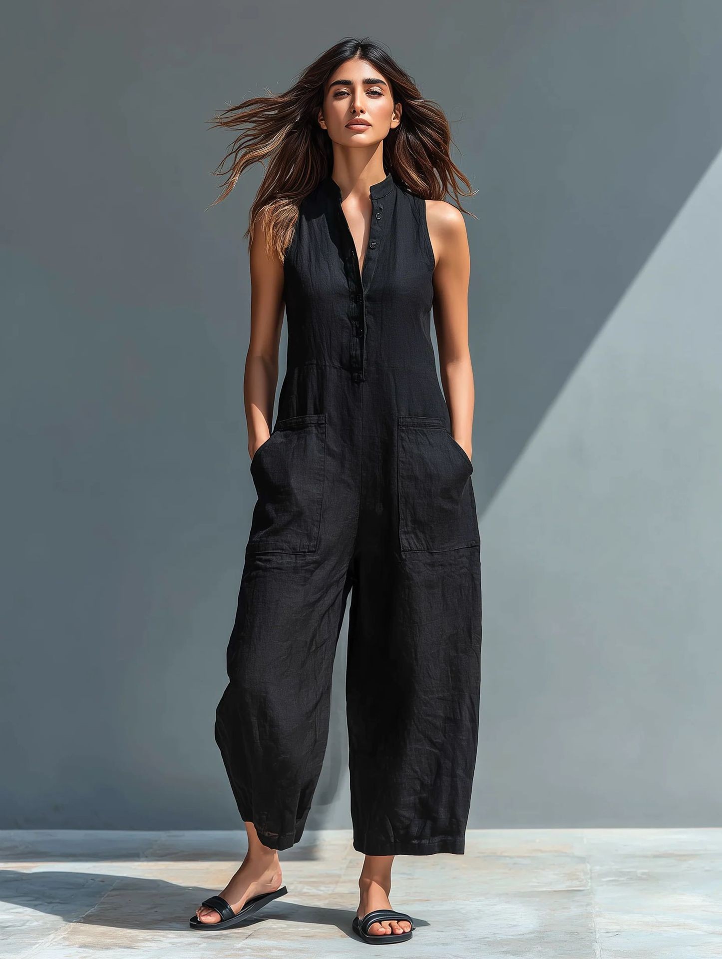 Summer Women's Clothing Sleeve - đánh giá và giá Jumpsuit Linen Relaxed
