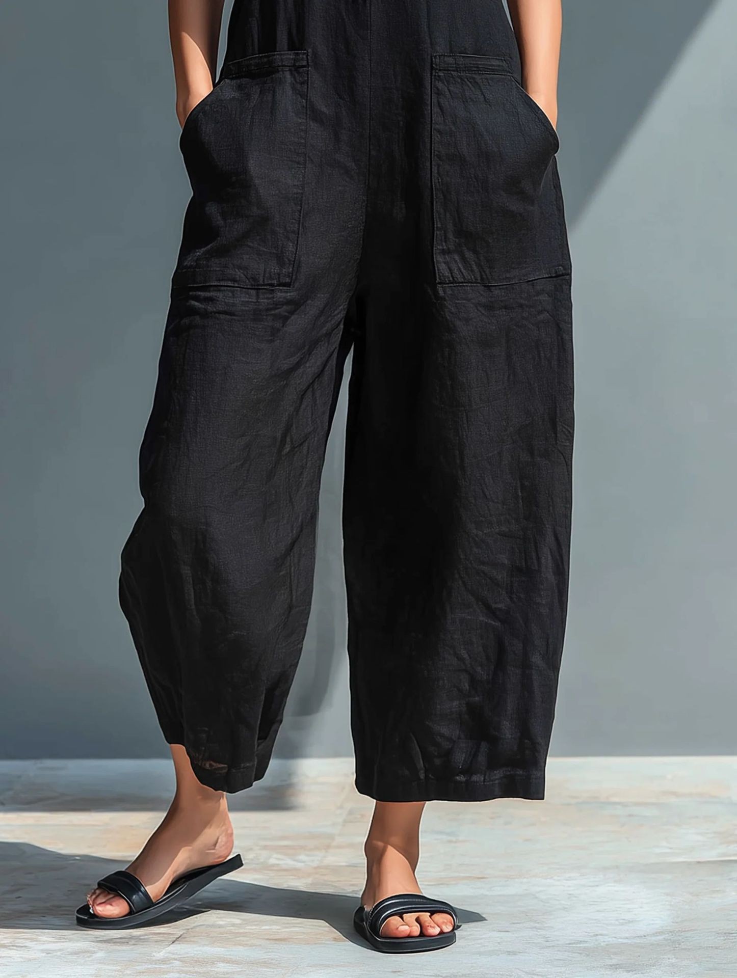 Summer Women's Clothing Sleeve - đánh giá và giá Jumpsuit Linen Relaxed