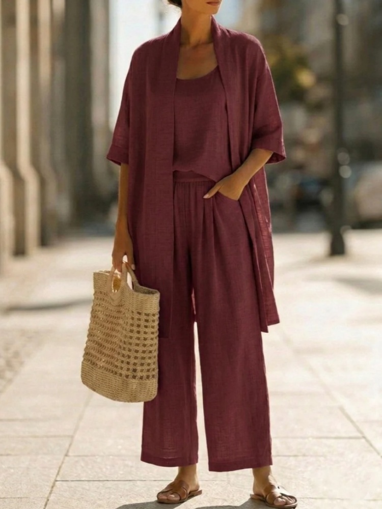 Casual Solid Cotton Linen Loos - đánh giá và giá Linen Pant Wide