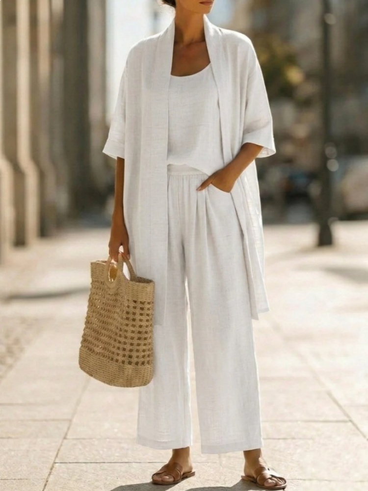 Casual Solid Cotton Linen Loos - đánh giá và giá Linen Pant Wide