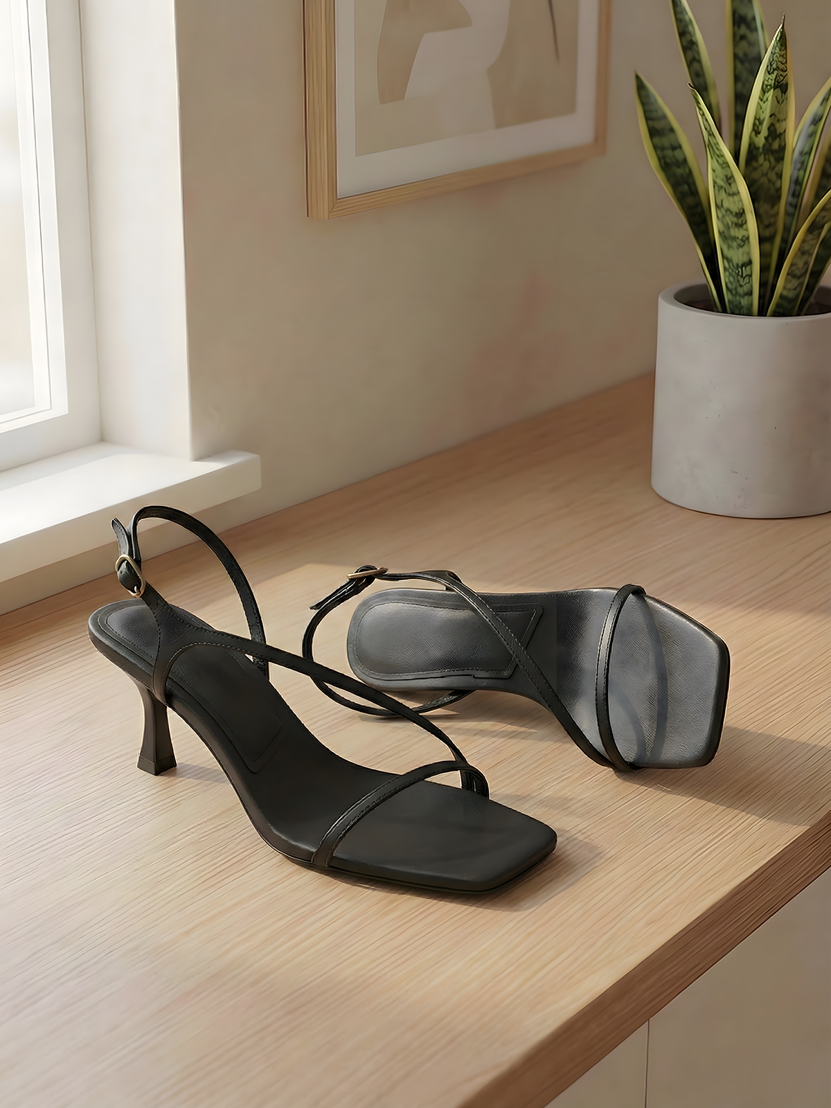 Elegant Genuine Leather Strapp - đánh giá và giá Sandal Strappy Heeled