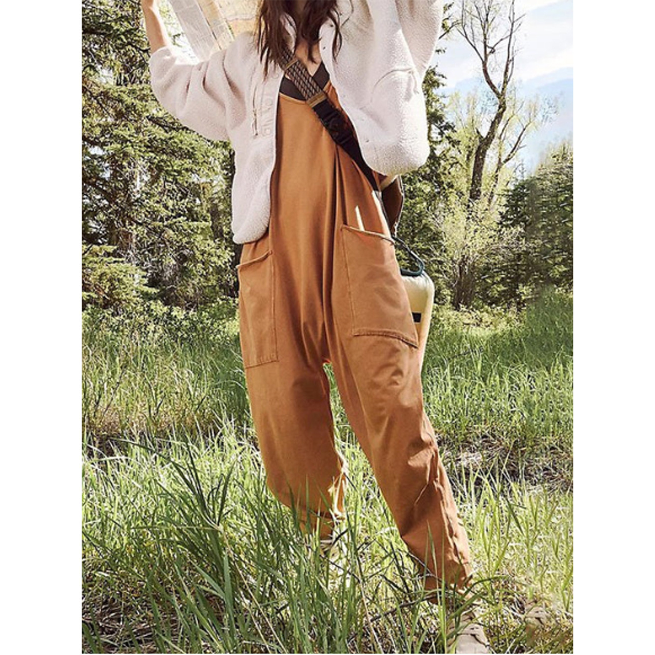 Loose Summer Jumpsuit Casual   - đánh giá và giá Jumpsuit Linen Relaxed