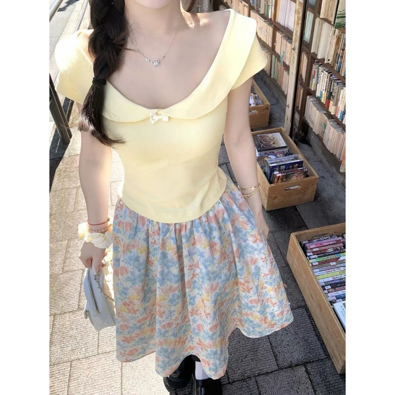 Women 2 Piece Set Bow Top And  - đánh giá và giá Midi Skirt Floral