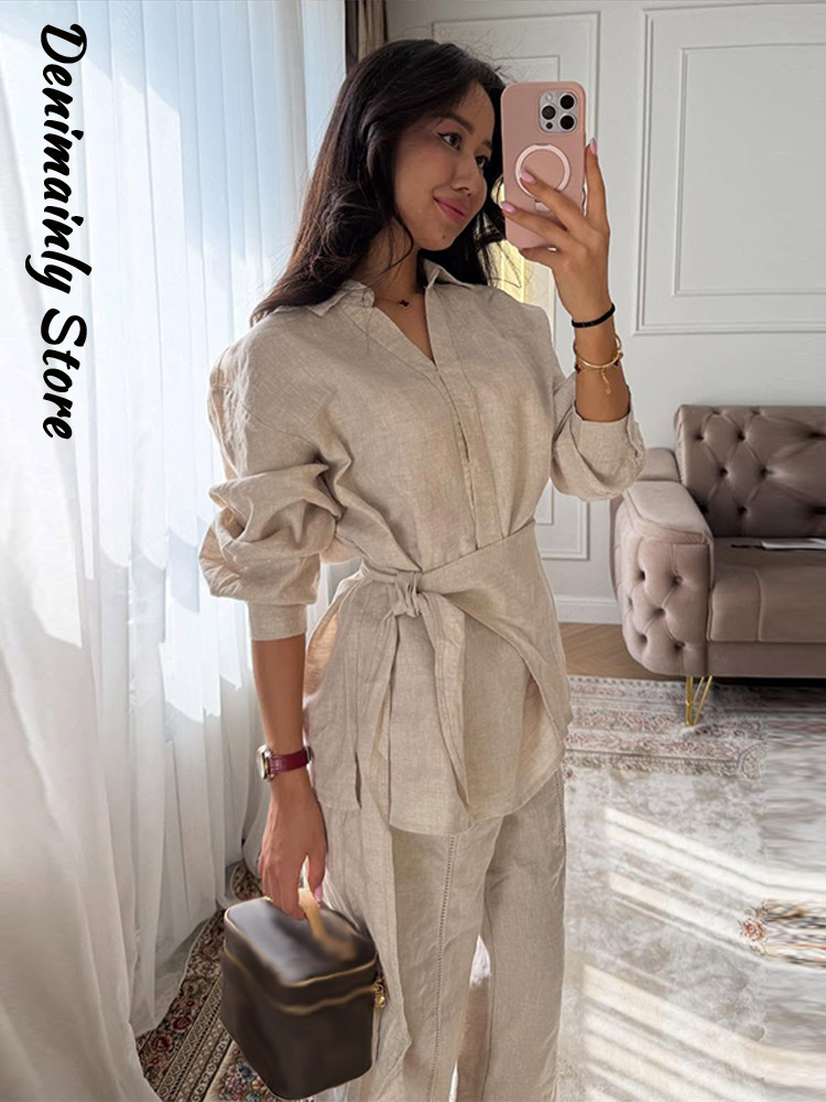 Casual Women's Linen Pants Set - đánh giá và giá Linen Pant Wide