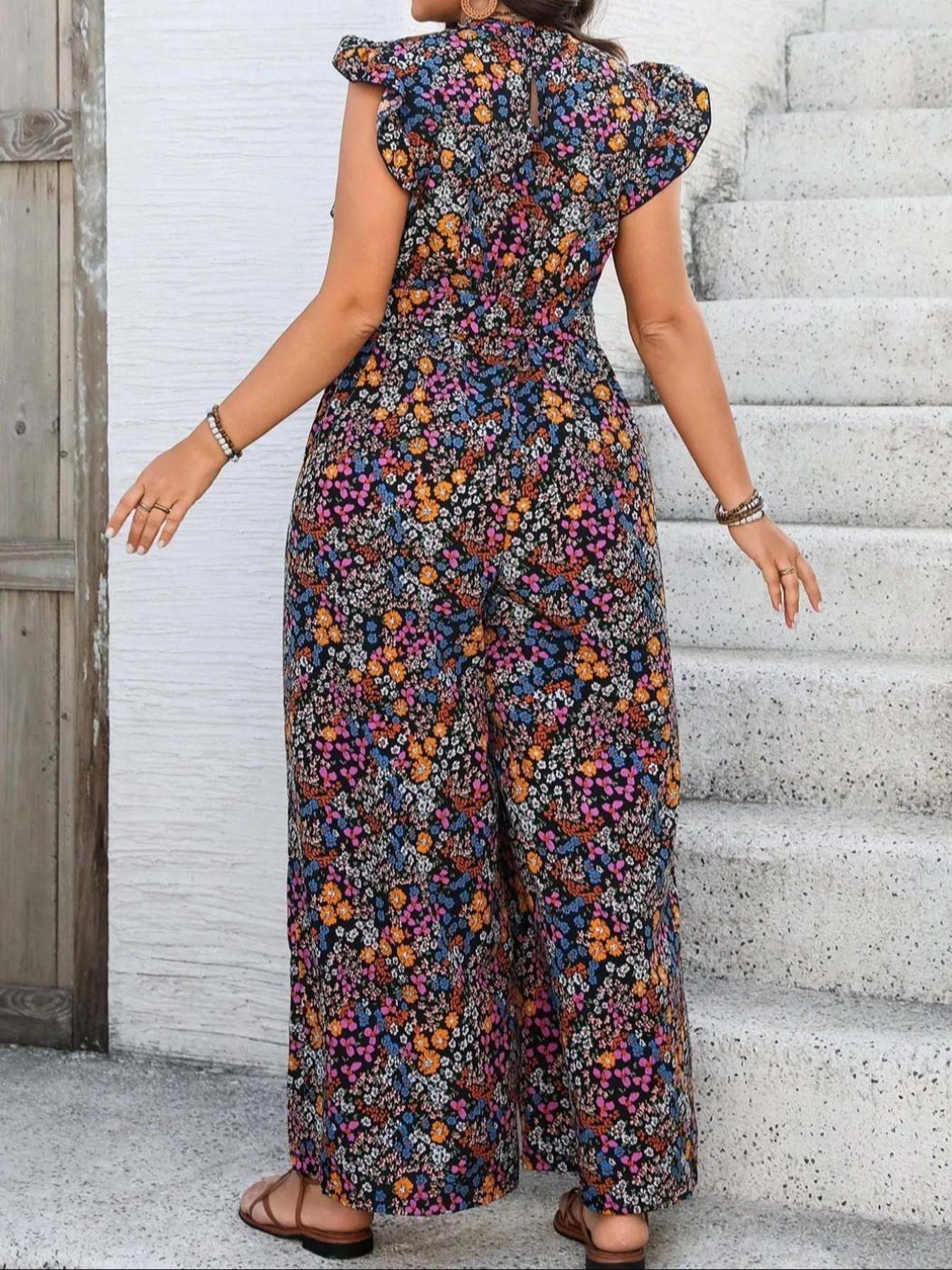 【Plus Size】 Floral Print Tie S - đánh giá và giá Romper Floral Print