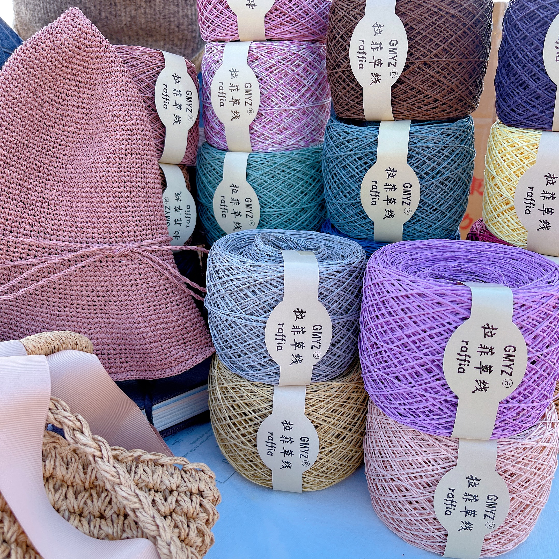 220M/Roll Washable Japanese Pl - đánh giá và giá Crochet Bag Raffia