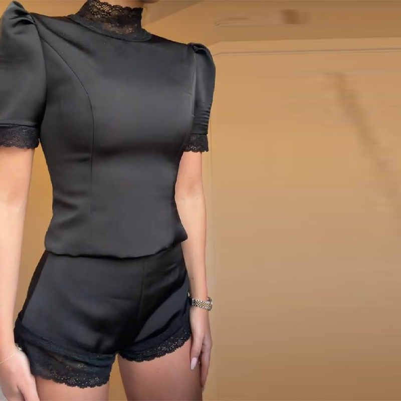 New Satin Lace Edge Top Short  - đánh giá và giá Blouse Off Shoulder