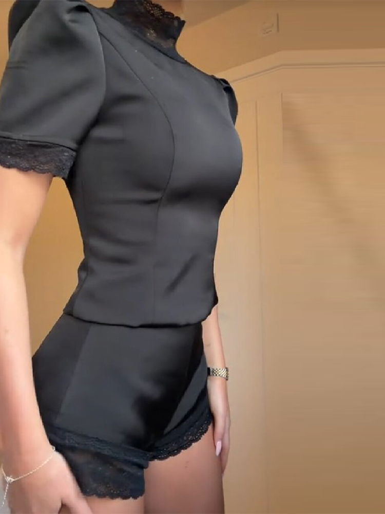 New Satin Lace Edge Top Short  - đánh giá và giá Blouse Off Shoulder