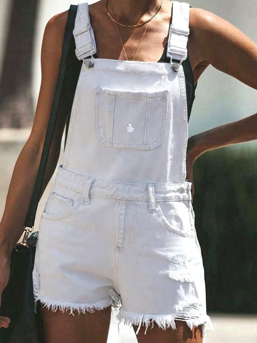 Womens White Distressed Denim  - đánh giá và giá Shorts Denim Frayed